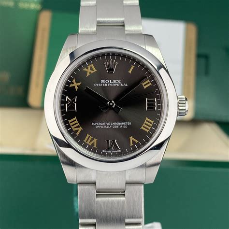 rolex oyster perpetual 177200 dark grey ch|rolex oyster perpetual 2020 price.